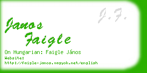 janos faigle business card